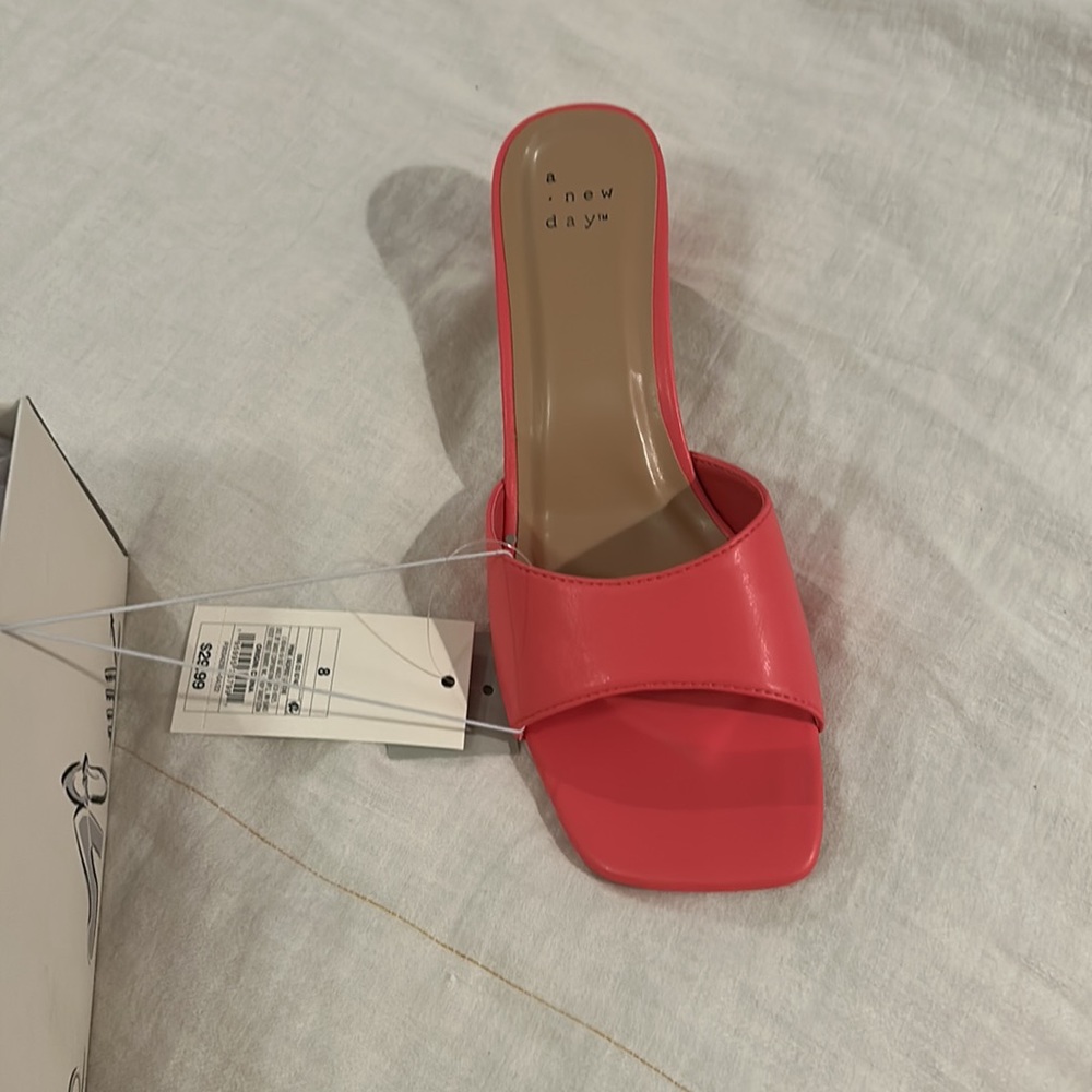 Pink Slip-On Heels - Size 8